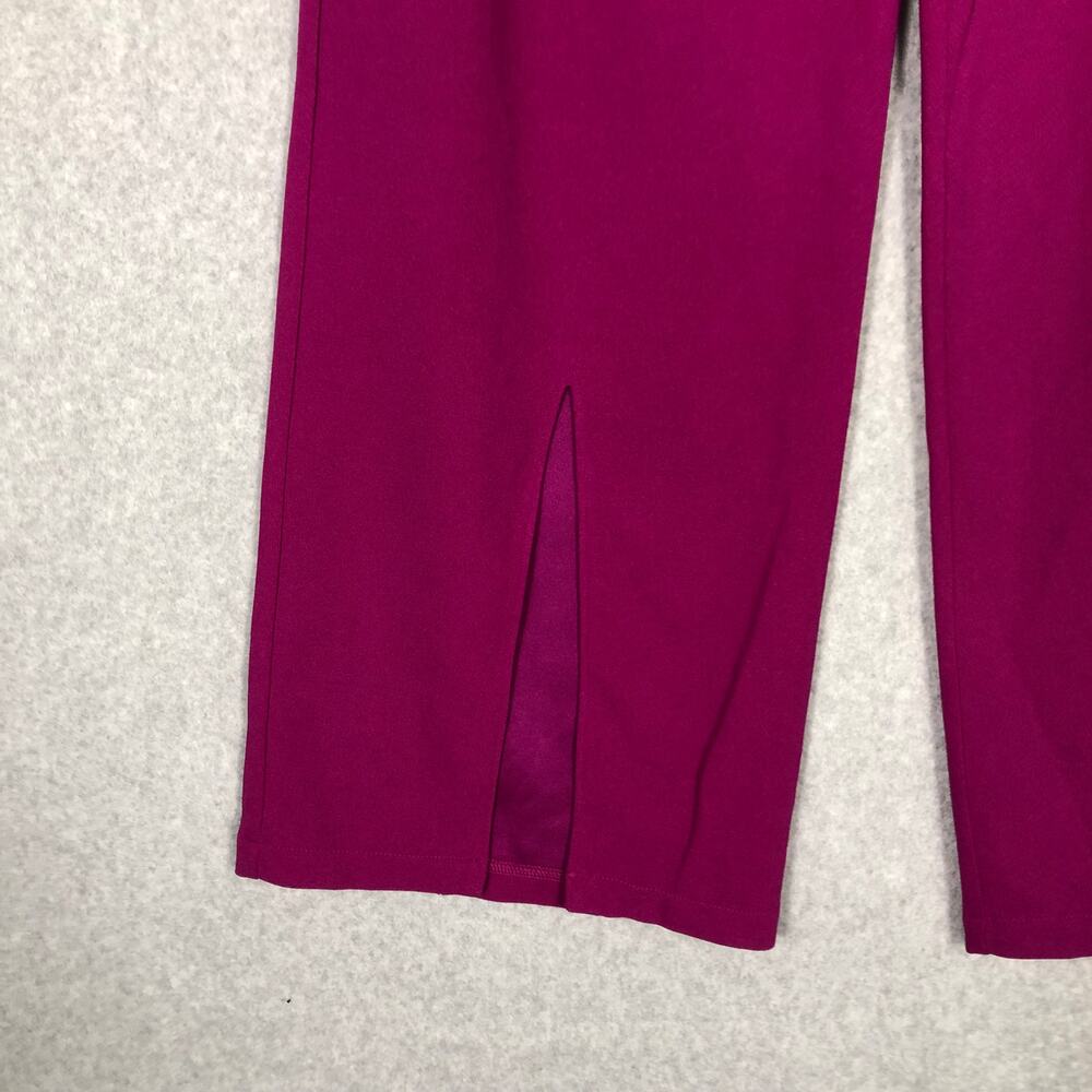 Happily Gray Pants Juniors Size 7 Purple Pink Wide Leg Trouser Pleated Slit Corp - Picture 3 of 10